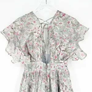 Talulah Floral Tiered Ruffle Open Back Mini Dress S thumbnail 5