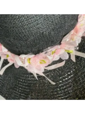 Handcrafted Cowboy Hat Floral Applique Black OS thumbnail 5