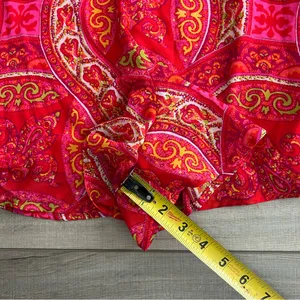 Show Me Your Mumu Rascal Romper Sleeveless V Neck Red Pink Paisley Tutti Frutti thumbnail 8