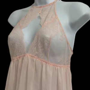 Victoria's Secret lace light pink slip dress lingerie size L thumbnail 4