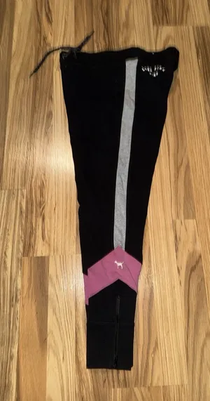 Victoria's Secret VS Love Pink M Colorblock‎ Zip Ankles Campus Yoga Legging thumbnail 1