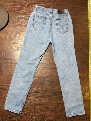 Harley Davidson Jeans Womens 10 Long Light Wash High Rise Straight Leg Retro thumbnail 3