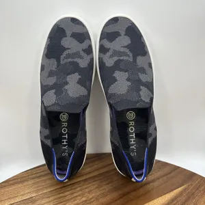 Rothy's The Original Slip On Sneakers Low‎ Top Black Gray Camo Women's 9.5 thumbnail 7