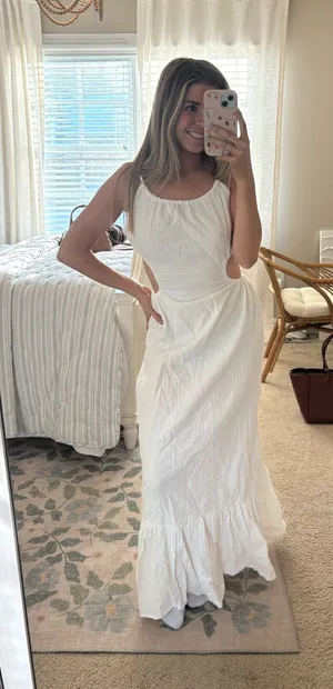 Charlie Holiday White Backless Dress thumbnail 1