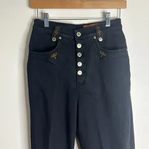 Vintage high waist lawman western denim jeans in black cowboycore‎ size 25 thumbnail 2