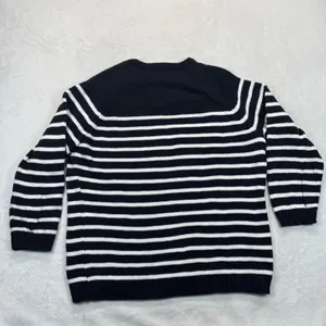 Chaps Breton Striped Cotton‎ Knit Sweater Gold Button Detail Nautical XL READ thumbnail 8