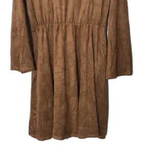 NY‎ collection baby doll dress brown suede long sleeve dress size medium thumbnail 12