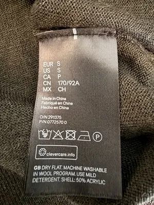H&M Merino Wool Blend Melange Turtleneck Sweater Grey Size S thumbnail 6
