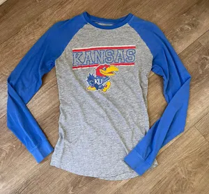 Pro Kansas University Jayhawks long sleeve tee T-shirt NCAA Women’s size M thumbnail 1