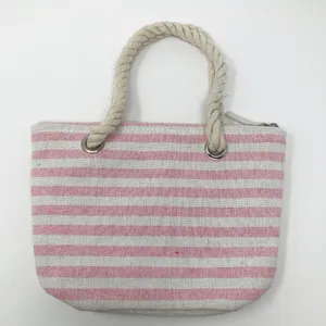 Small Striped Handbag Pink/White thumbnail 3