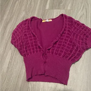Urban outfitters Pink Knit Cropped Cardigan thumbnail 1