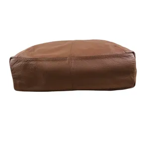 KOOBA Handcrafted Pebbled Leather Saddle Slouchy Shoulder Tote Bag Brown Timeles thumbnail 5