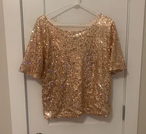 Boutique Sequin Top Gold Size L thumbnail 1