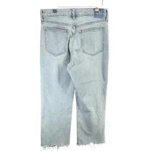 Abercrombie & Fitch The 90s Relaxed Denim Jeans 31 SHORT Blue Raw Hem High Rise thumbnail 3