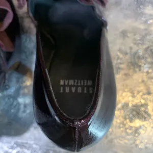 Stuart Weitzman Burgundy Peep-Toe Heels Size 6M thumbnail 6