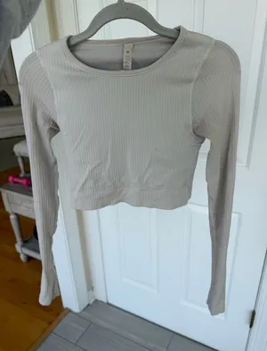 Lululemon Ribbed Long Sleeve Crop Top Ebb To Sleeve 4 thumbnail 1