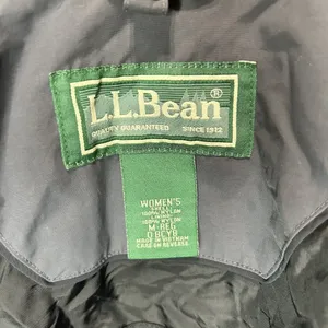 LL Bean Jacket Womens Medium Gray Hooded Jacket Windbreaker Nylon Vintage thumbnail 10