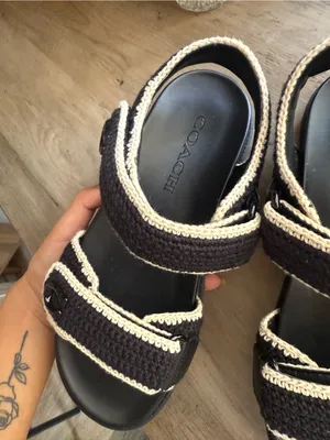 NWOT Coach Brynn Sandals in Black Crotchet Size 5.5 thumbnail 4
