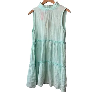 Simply Southern‎ Seafoam Green Cotton Gauze Tiered Ruffle Mini Dress Small NWT thumbnail 5