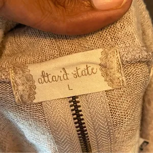 ALTAR'D STATE | Beige Cowl Neck Drop Shoulder Zipper Back Oversized Sweater.Sz L thumbnail 15