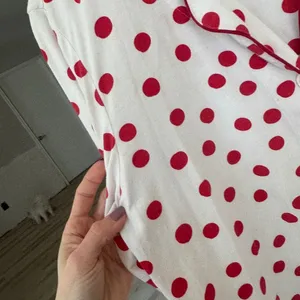 The Cat's Pajamas set pima modal button down shirt top pants Sprinkle polka Dots thumbnail 13