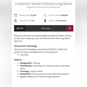 Lululemon Sweat Embrace Long Sleeve thumbnail 6