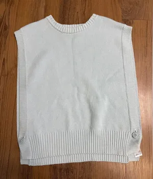 Zara Vest Blue Sweater Vest Tank Top Fall Chunky Preppy‎ Academia thumbnail 1