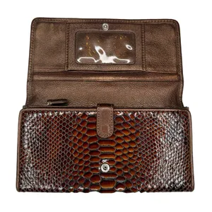 Vintage Brighton Set Brown Snake Print Purse Bag Slouchy Leather Matching Wallet thumbnail 13