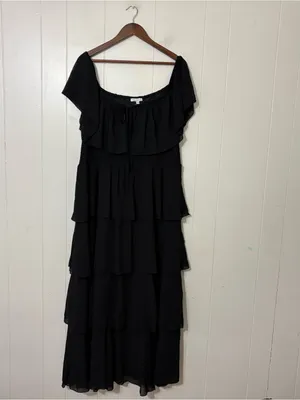 Baltic Born Carina Off Shoulder Black Maxi Dress 3XL Plus Size NWT thumbnail 2