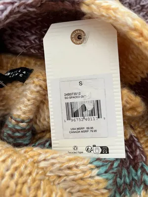 Billabong Striped Crewneck Sweater in Yellow, Brown & Teal thumbnail 10