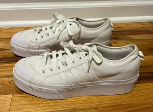 Adidas Women’s Nizza Platform White Lace Up Sneakers (Size 11) thumbnail 1