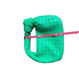 Small woven green handbag purse knot handle thumbnail 4