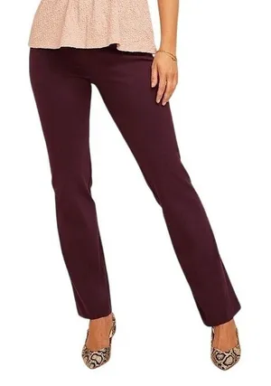 Maurices Maroon Plus Size Bengaline High Rise Slim Straight Dress Pants thumbnail 1