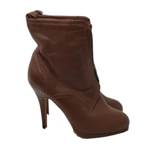 Vintage Y2K Leather heeled Ankle Booties Sz 8 thumbnail 3