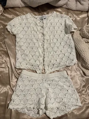 Princess Polly Sun Still Shines Crochet Set Cream thumbnail 1