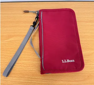 L.L. Bean travel document card holder organizer passport wallet zippered nylon thumbnail 1