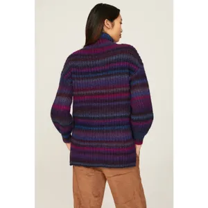 Hatch sz 1/Small Pink Purple Blue Striped Maternity Turtleneck Pullover Sweater thumbnail 3
