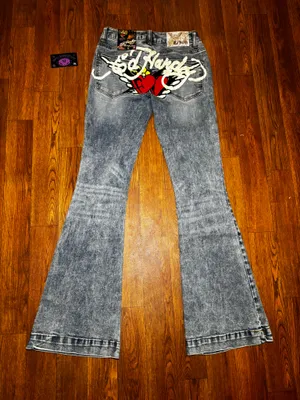 Ed Hardy Blue Wash Flared Jeans  thumbnail 2