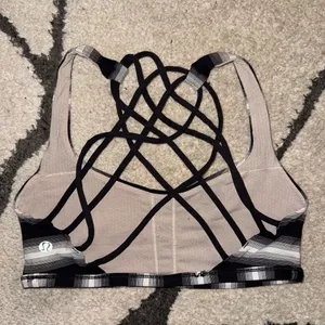 Lululemon Black and Gray Strappy Sports Bra thumbnail 5