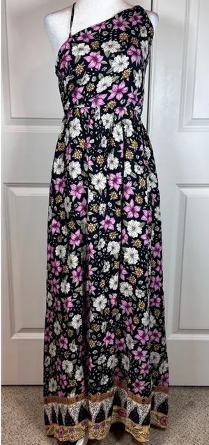 Lulus Floral Maxi Dress Open Back Boho Resort Vacation Wedding Guest NWT M thumbnail 1