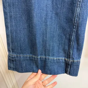 Vintage GAP blue medium wash high rise wide leg denim 100% cotton jeans flare 2 thumbnail 4