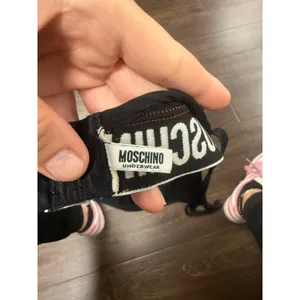 MOSCHINO Underwear Black Logo Band Bralette Bra Vintage Y2K Designer 36 thumbnail 3