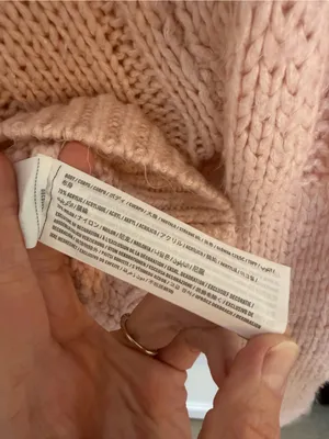 Y2K Abercrombie & Fitch Pink Chunky Knit Mock Neck Raglan Sweater XS thumbnail 3