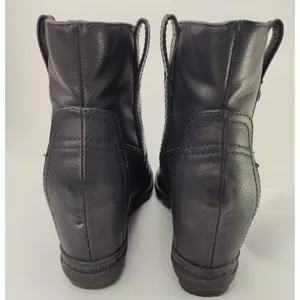 Black Wedge Boot Size 8 Side Zipper thumbnail 4