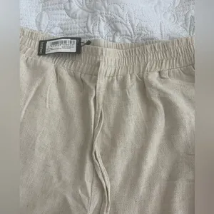 Nwt Boohoo Linen Mix Relaxed Fit Wide Leg Trousers Us10 thumbnail 5