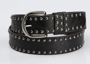 Garment Rivet Women Belt Punk Rock Style PU Leather For Trad Goth Jeans Steamp P thumbnail 1