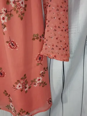 Abercrombie & Fitch Coral Floral Mixed Print Boho Festival Mini Babydoll Dress thumbnail 6