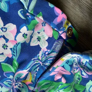 Lilly Pulitzer Vibrant Blue Floral Mini Skirt thumbnail 7