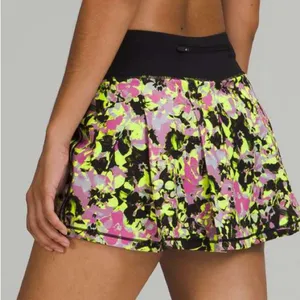 Lululemon Pace Rival Mid-Rise Skirt skort Inflected Highlight Yellow Black 8 thumbnail 2