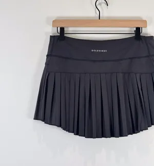Gold Hinge Womens Skort Black Pleated Mini Tennis Skirt Lined High Waist XL thumbnail 8